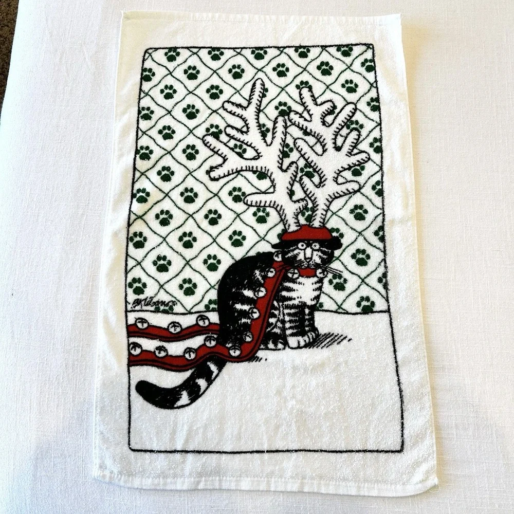 Kliban Christmas Reindeer Cat Royal Terry USA Vintage 70s 25